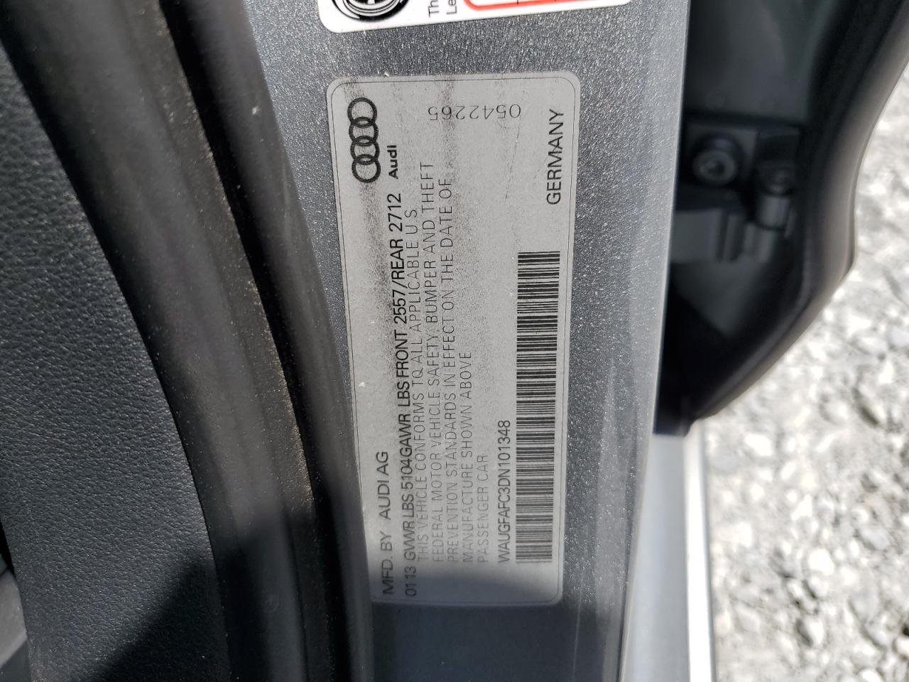 2013 Audi A6 Premium Plus VIN: WAUGFAFC3DN101348 Lot: 64206505