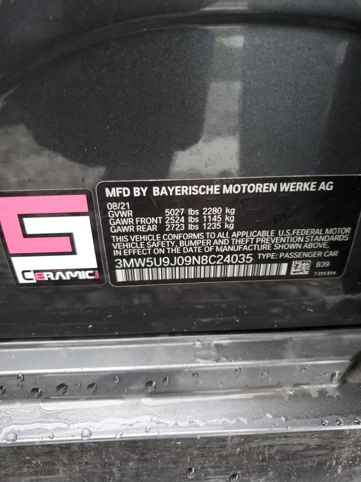 2022 BMW M340Xi VIN: 3MW5U9J09N8C24035 Lot: 63062635