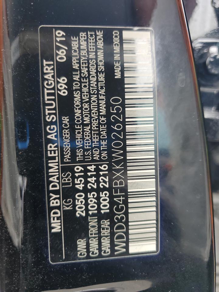 2019 Mercedes-Benz A 220 4Matic VIN: WDD3G4FBXKW026250 Lot: 62927765