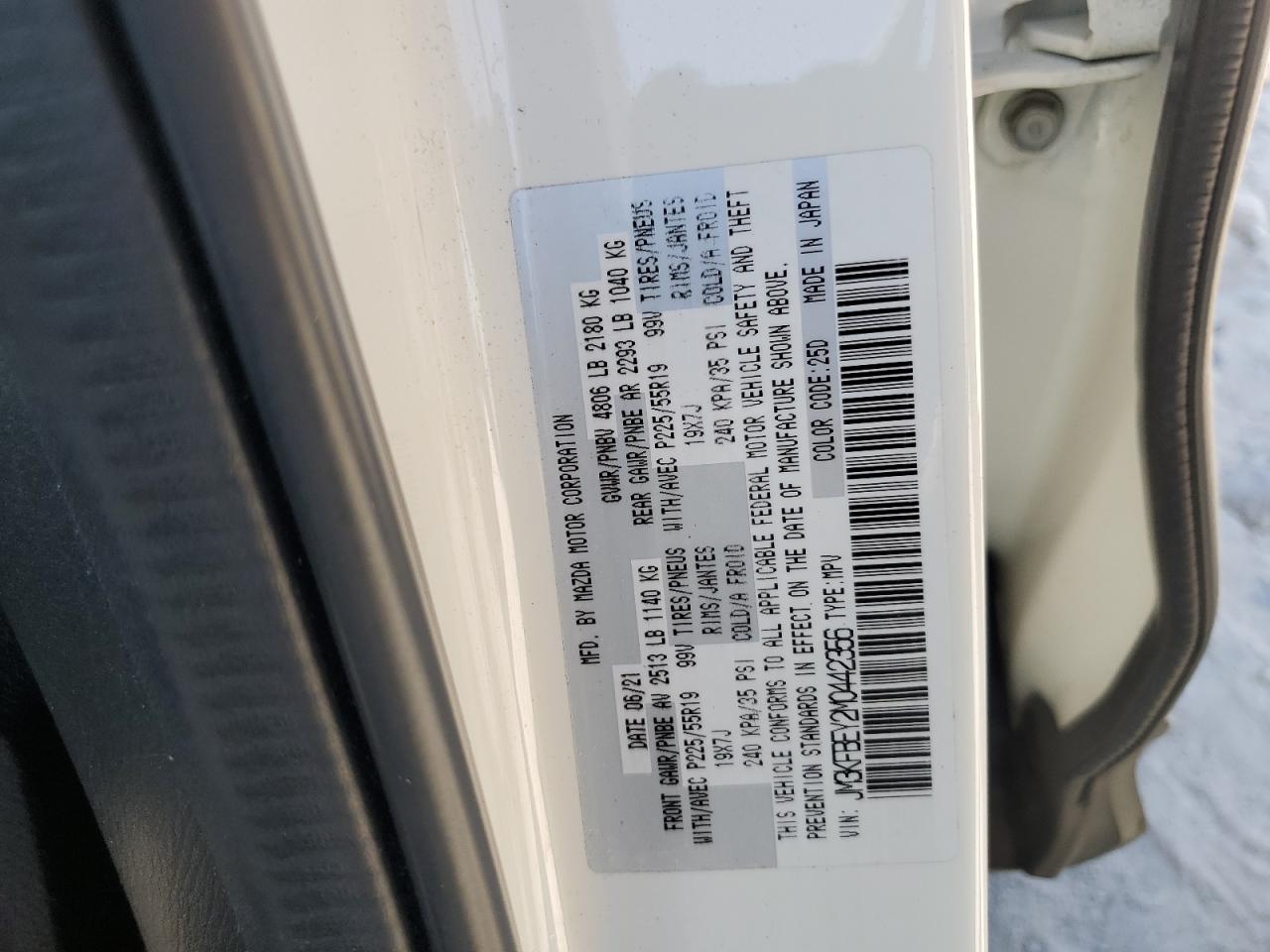 2021 Mazda Cx-5 Signature VIN: JM3KFBEY2M0442356 Lot: 64661775