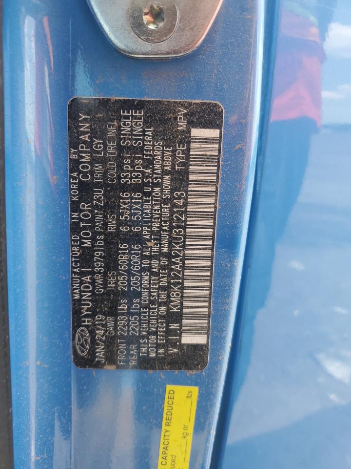 km8k12aa2ku312143 KM8K12AA2KU312143 2019 Hyundai Kona Se
