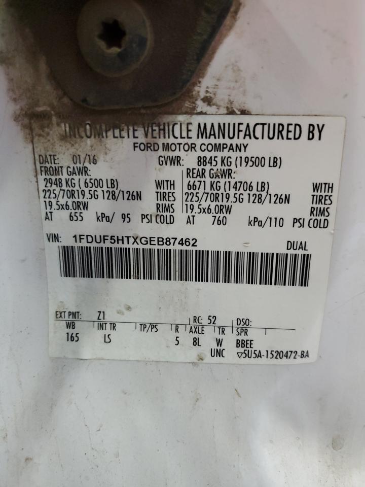 1fduf5htxgeb87462 1FDUF5HTXGEB87462 2016 Ford F550 Super Duty