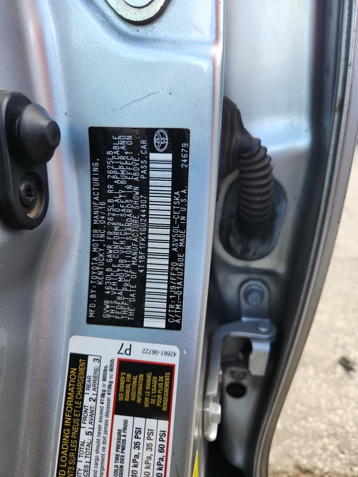 4t1bf1fk1gu244907 4T1BF1FK1GU244907 2016 Toyota Camry Le