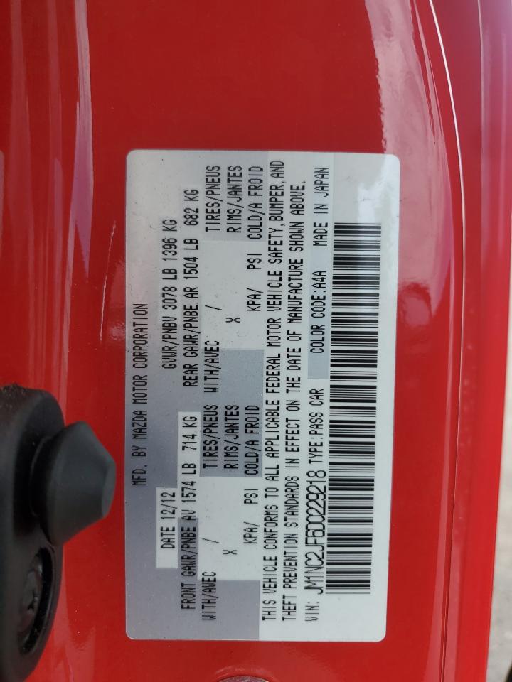 2013 Mazda Mx-5 Miata Sport VIN: JM1NC2JF6D0229218 Lot: 63929335