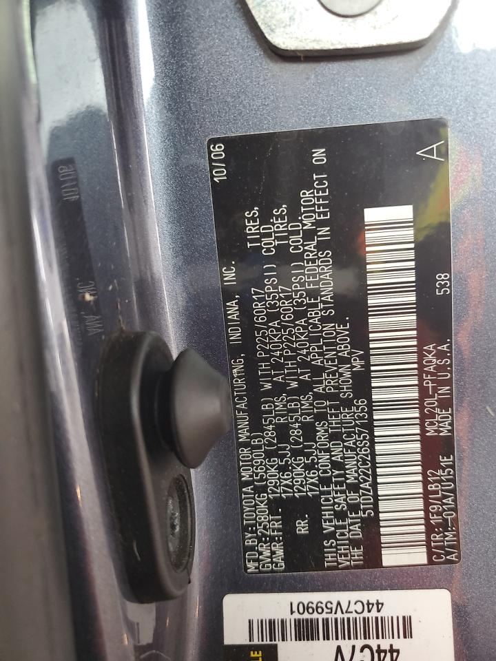 2006 Toyota Sienna Xle VIN: 5TDZA22C26S571356 Lot: 65086775