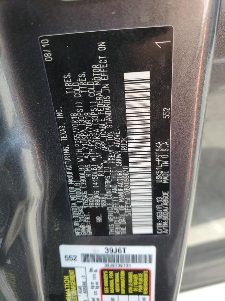 2011 Toyota Tundra Crewmax Sr5 VIN: 5TFEY5F1XBX099870 Lot: 63515635