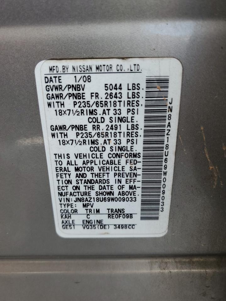 jn8az18u69w009033 JN8AZ18U69W009033 2009 Nissan Murano S