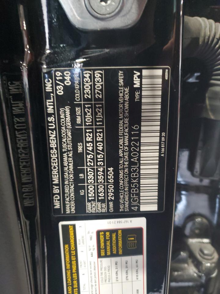 2020 Mercedes-Benz Gle 450 4Matic VIN: 4JGFB5KB3LA022116 Lot: 65548965