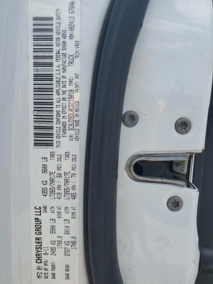 2012 Dodge Ram 2500 Slt VIN: 3C6UD5DL0CG119018 Lot: 64164525