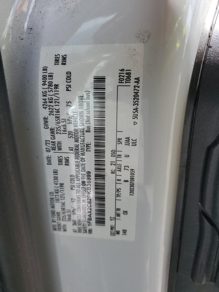2023 Ford Transit T-350 VIN: 1FBAX2C82PKB36999 Lot: 64744455