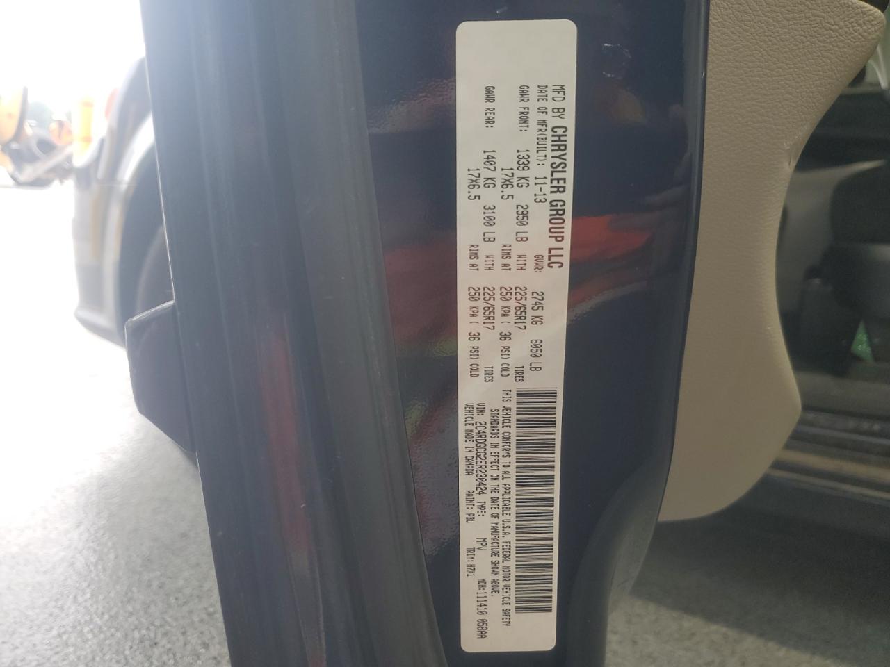 2014 Dodge Grand Caravan Sxt VIN: 2C4RDGCG2ER230424 Lot: 64691795