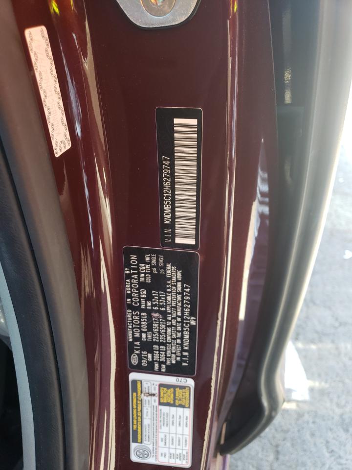 2017 Kia Sedona Lx VIN: KNDMB5C12H6279747 Lot: 63458565