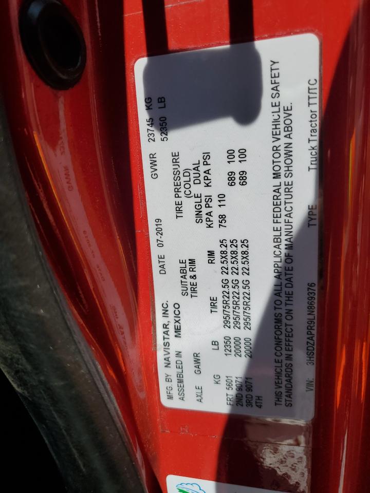 2020 International Lt625 VIN: 3HSDZAPR9LN869376 Lot: 63104405