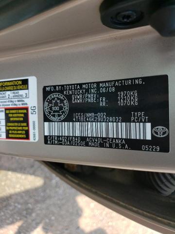 2009 TOYOTA CAMRY BASE  