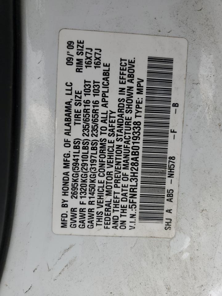 2010 Honda Odyssey Lx VIN: 5FNRL3H28AB019338 Lot: 63274975