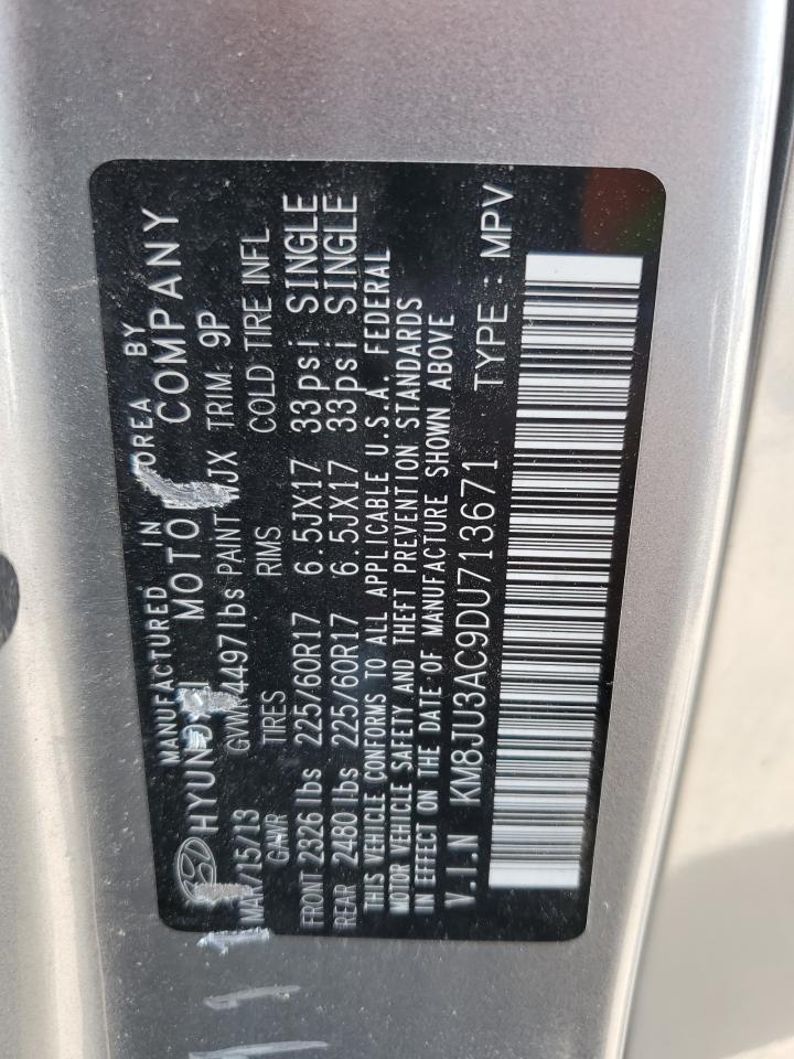 2013 Hyundai Tucson Gls VIN: KM8JU3AC9DU713671 Lot: 64999045