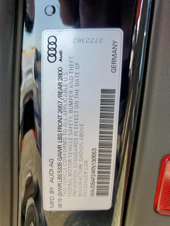 2019 Audi A6 Premium VIN: WAUD8AF24KN130553 Lot: 63990205