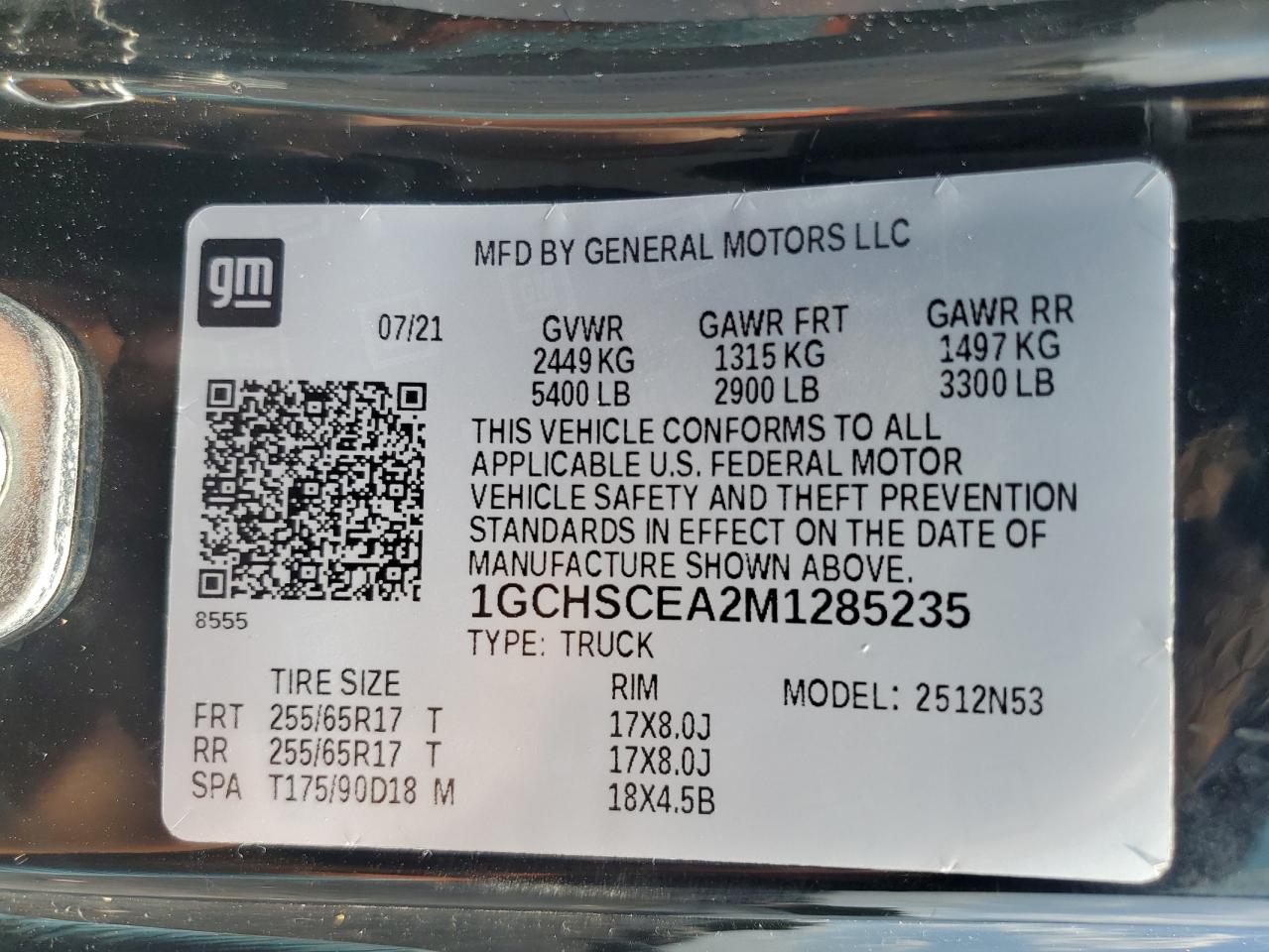 2021 Chevrolet Colorado Lt VIN: 1GCHSCEA2M1285235 Lot: 64549655