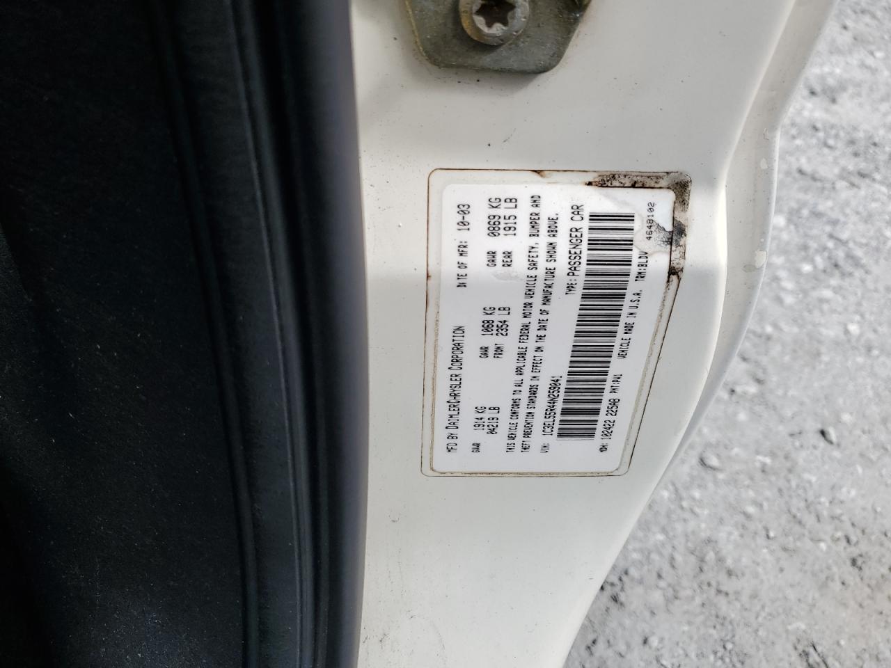 2004 Chrysler Sebring Lxi VIN: 1C3EL55R44N259041 Lot: 64769365