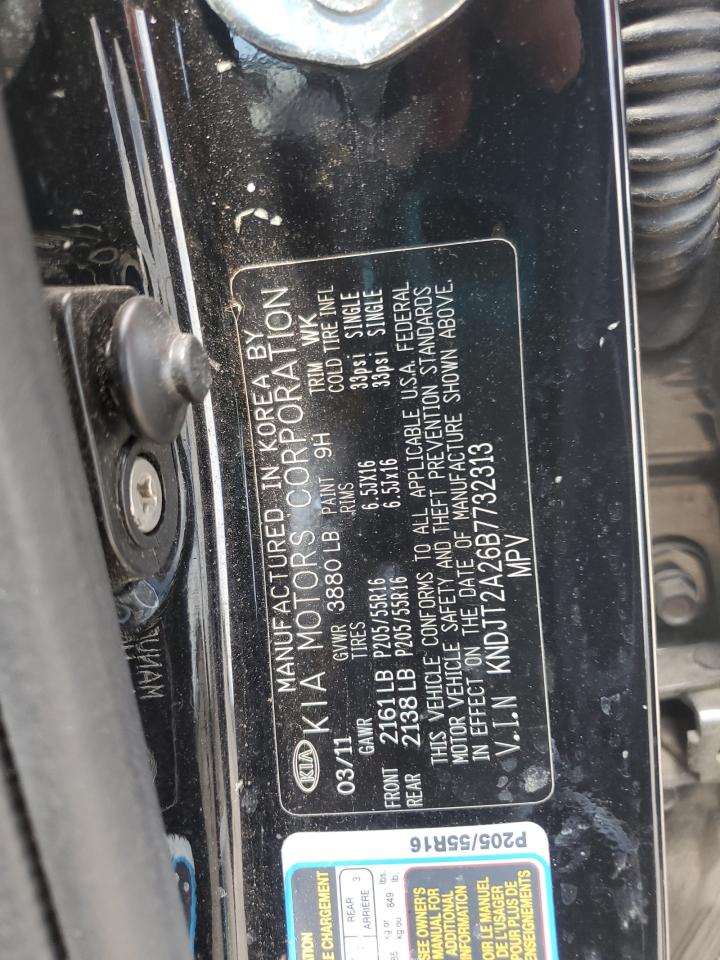 2011 Kia Soul + VIN: KNDJT2A26B7732313 Lot: 63449345