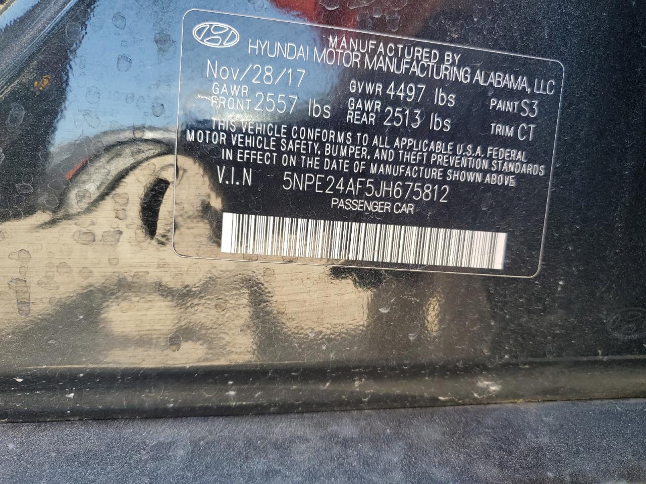 2018 Hyundai Sonata Se VIN: 5NPE24AF5JH675812 Lot: 64772785