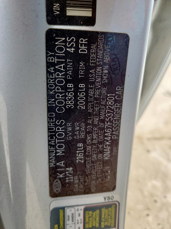 2015 Kia Forte Lx VIN: KNAFK4A67F5372801 Lot: 66738515