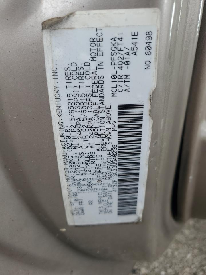 4T3ZF13C33U540296 2003 Toyota Sienna Le