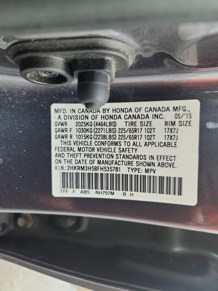 2015 Honda Cr-V Ex VIN: 2HKRM3H58FH535781 Lot: 64366375