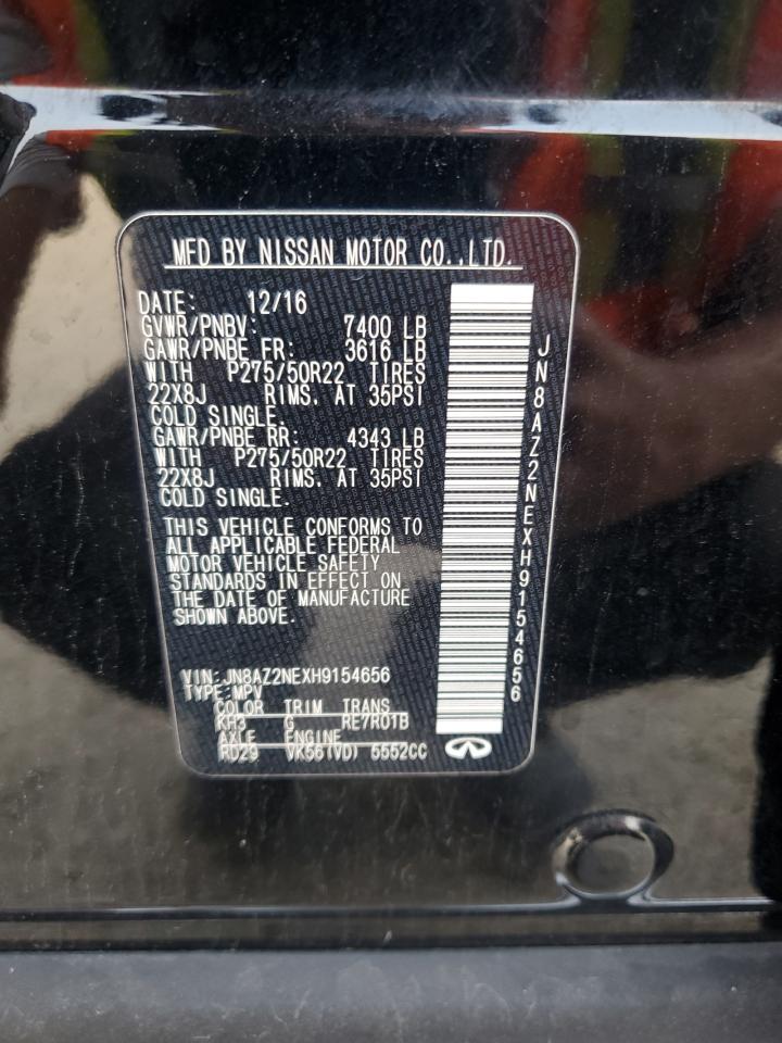 2017 Infiniti Qx80 Base VIN: JN8AZ2NEXH9154656 Lot: 64938135