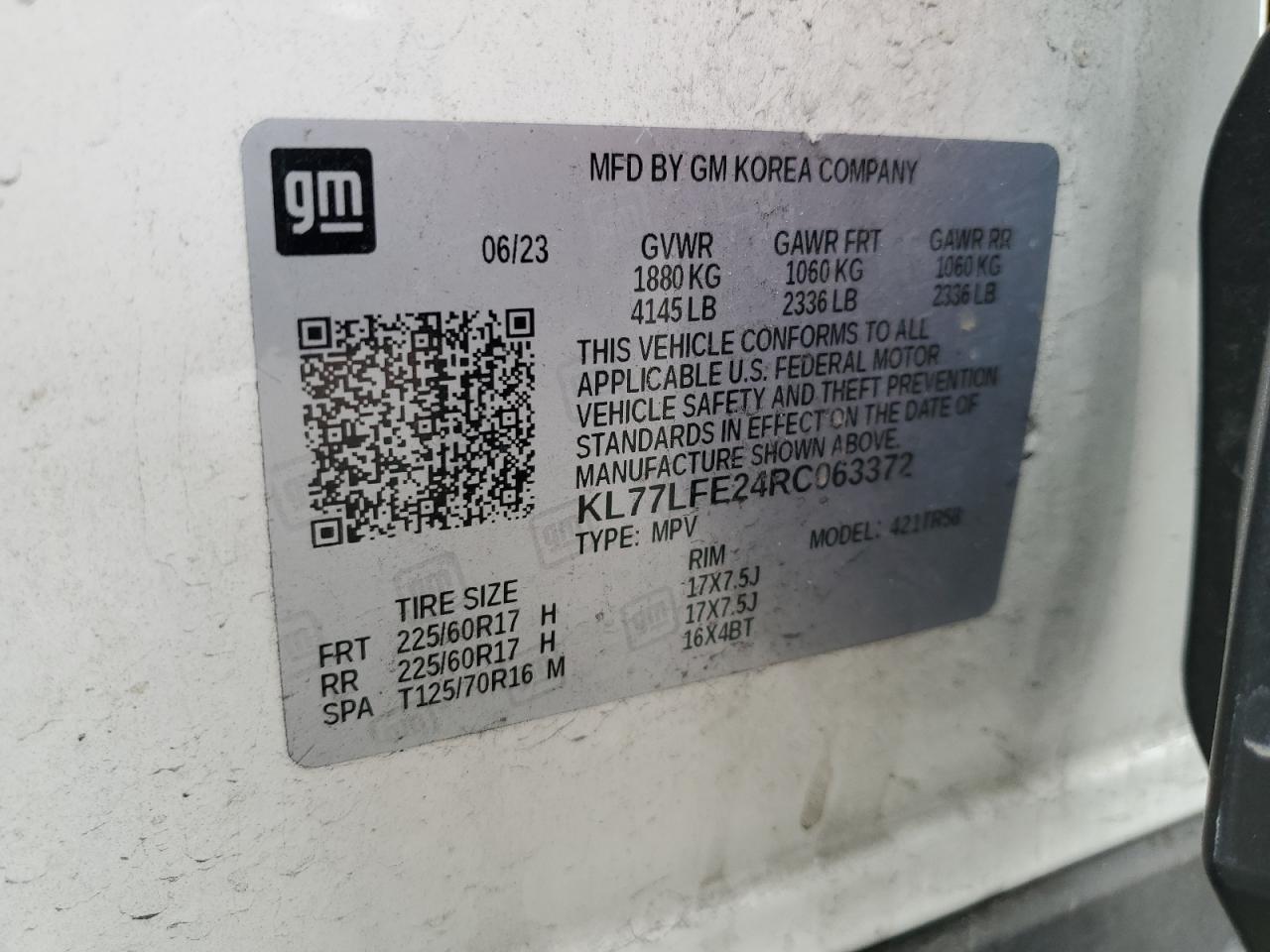 2024 Chevrolet Trax Ls VIN: KL77LFE24RC063372 Lot: 65129195