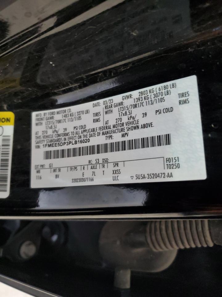 2023 Ford Bronco Base VIN: 1FMEE5DP3PLB16020 Lot: 62725195
