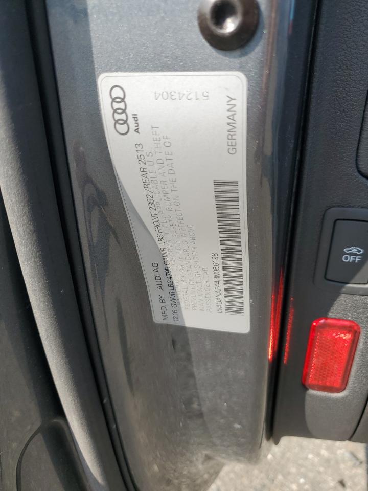 2017 Audi A4 Premium VIN: WAUANAF44HN056198 Lot: 65142055