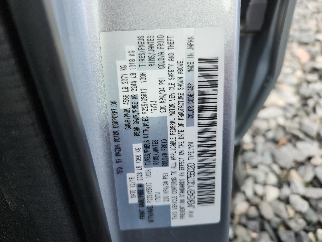 2016 Mazda Cx-5 Sport VIN: JM3KE4BY1G0755020 Lot: 62963435