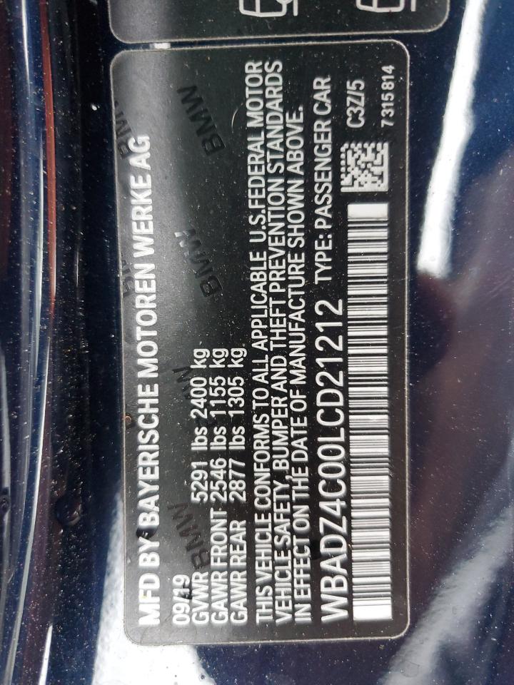 2020 BMW 840Xi VIN: WBADZ4C00LCD21212 Lot: 61471835