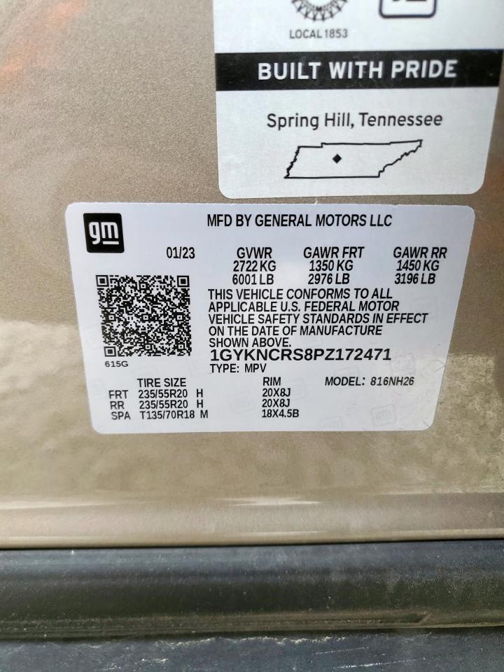 2023 Cadillac Xt5 Premium Luxury VIN: 1GYKNCRS8PZ172471 Lot: 65144495