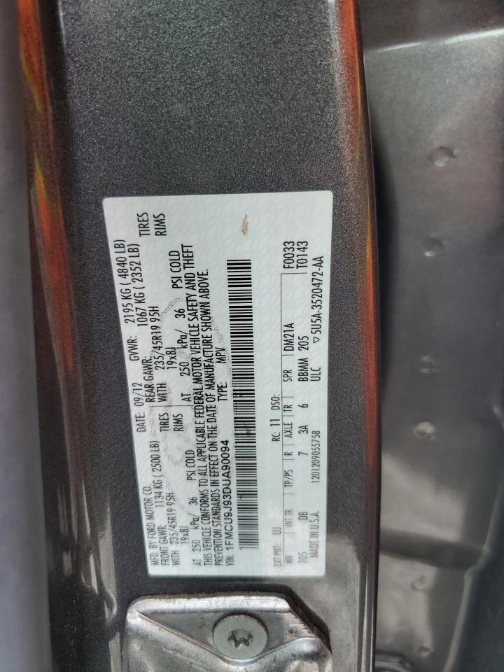 2013 Ford Escape Titanium VIN: 1FMCU9J93DUA90094 Lot: 59762265