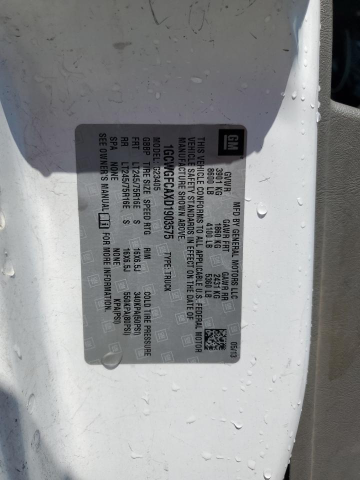 2013 Chevrolet Express G2500 VIN: 1GCWGFCAXD1903575 Lot: 65218415