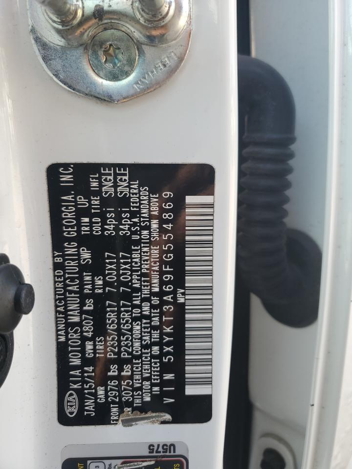 2015 Kia Sorento Lx VIN: 5XYKT3A69FG554869 Lot: 65138015