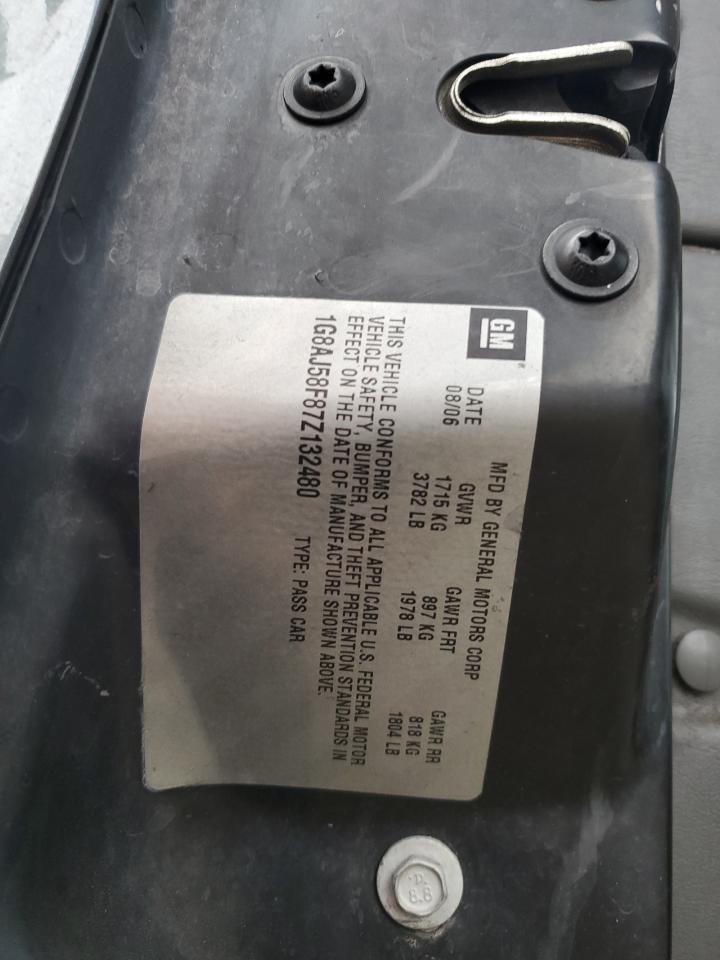 2007 Saturn Ion Level 2 VIN: 1G8AJ58F87Z132480 Lot: 65561855