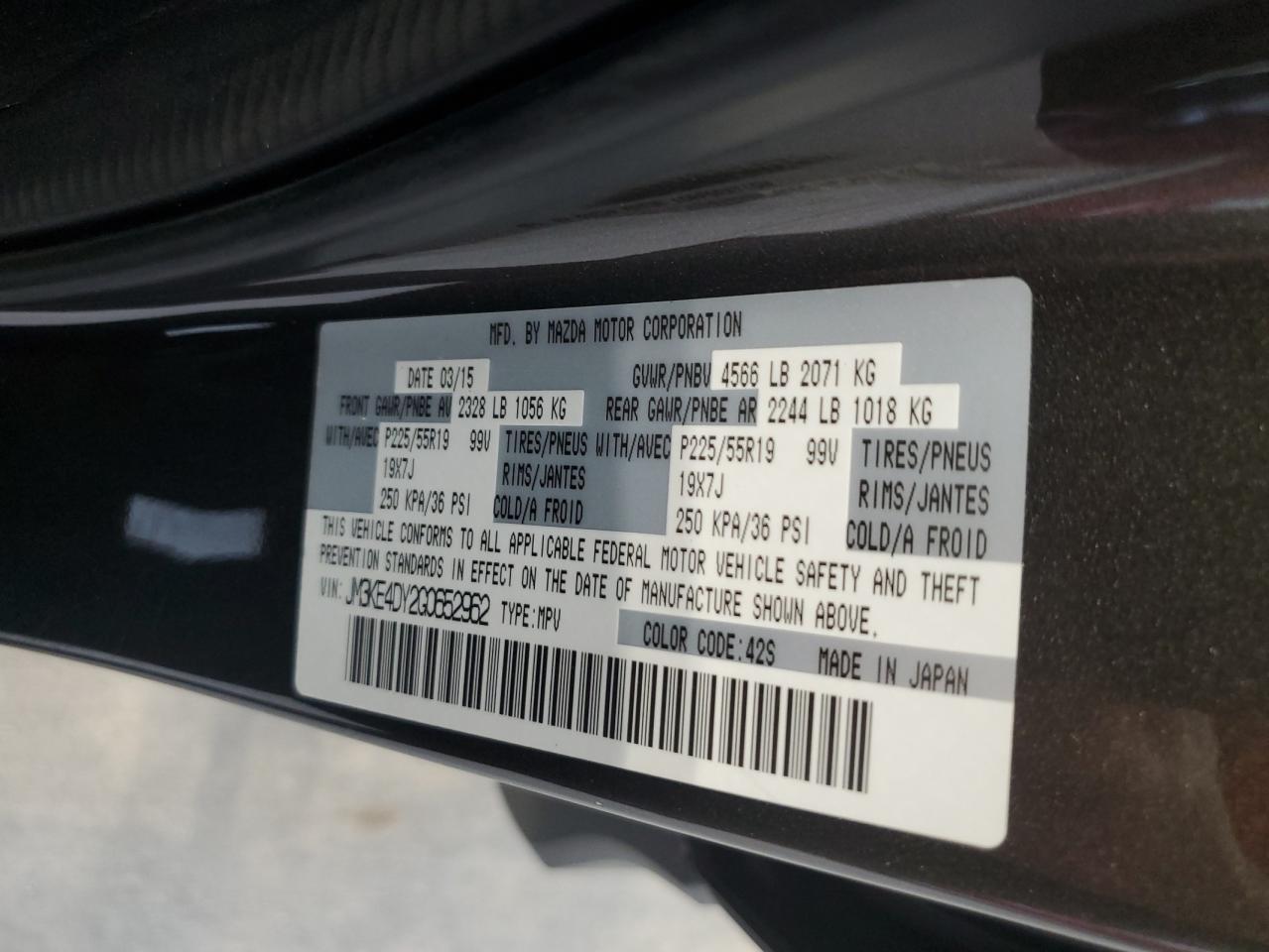 2016 Mazda Cx-5 Gt VIN: JM3KE4DY2G0652962 Lot: 63507945