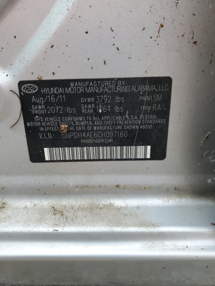 2012 Hyundai Elantra Gls VIN: 5NPDH4AE6CH097160 Lot: 66484925