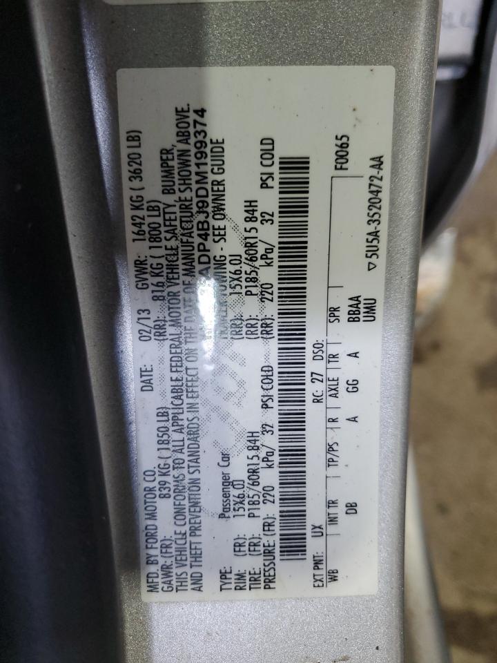 2013 Ford Fiesta Se VIN: 3FADP4BJ9DM199374 Lot: 65213205