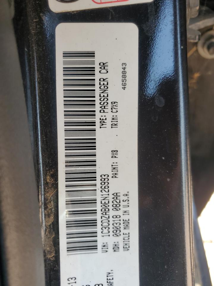 2014 Dodge Avenger Se VIN: 1C3CDZAB0EN126993 Lot: 63930375