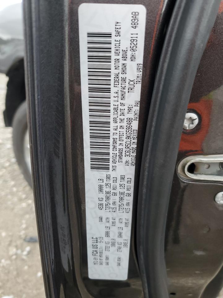 2019 Ram 2500 Tradesman VIN: 3C6UR5CL8KG596488 Lot: 65054985