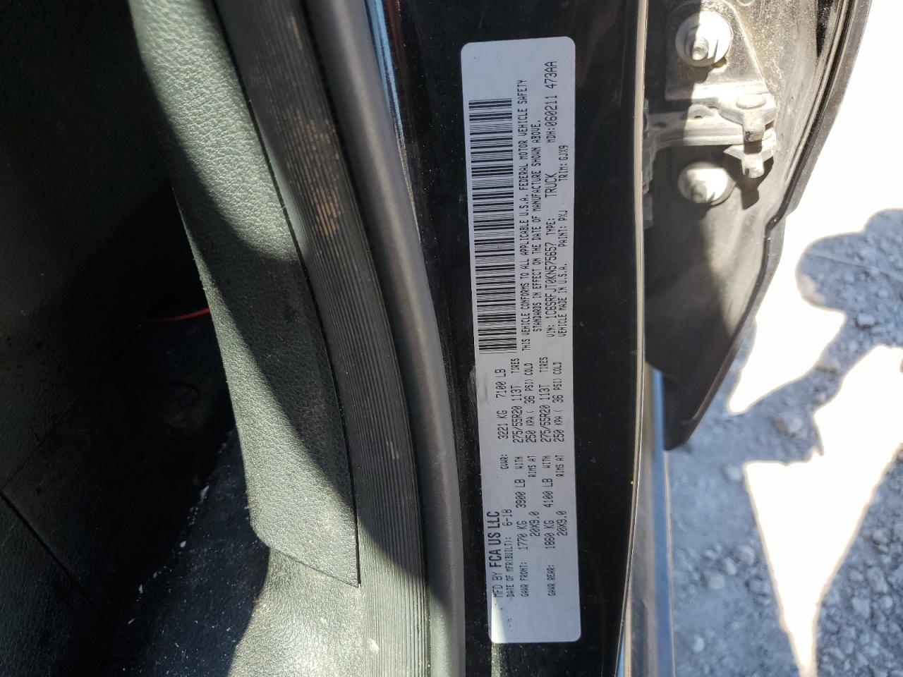 2019 Ram 1500 Laramie VIN: 1C6SRFJT0KN575657 Lot: 53968405