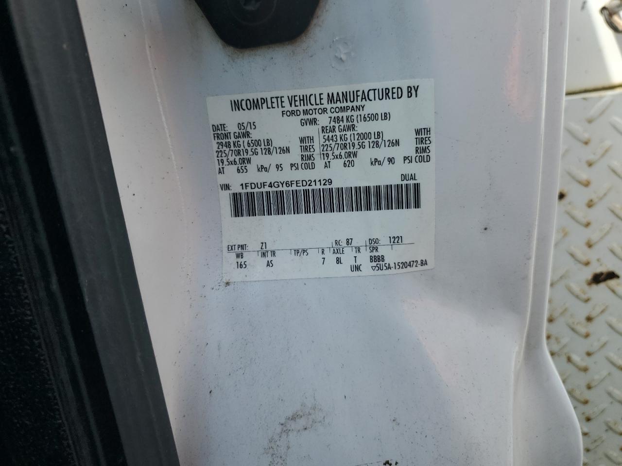 2015 Ford F450 Super Duty VIN: 1FDUF4GY6FED21129 Lot: 61364365