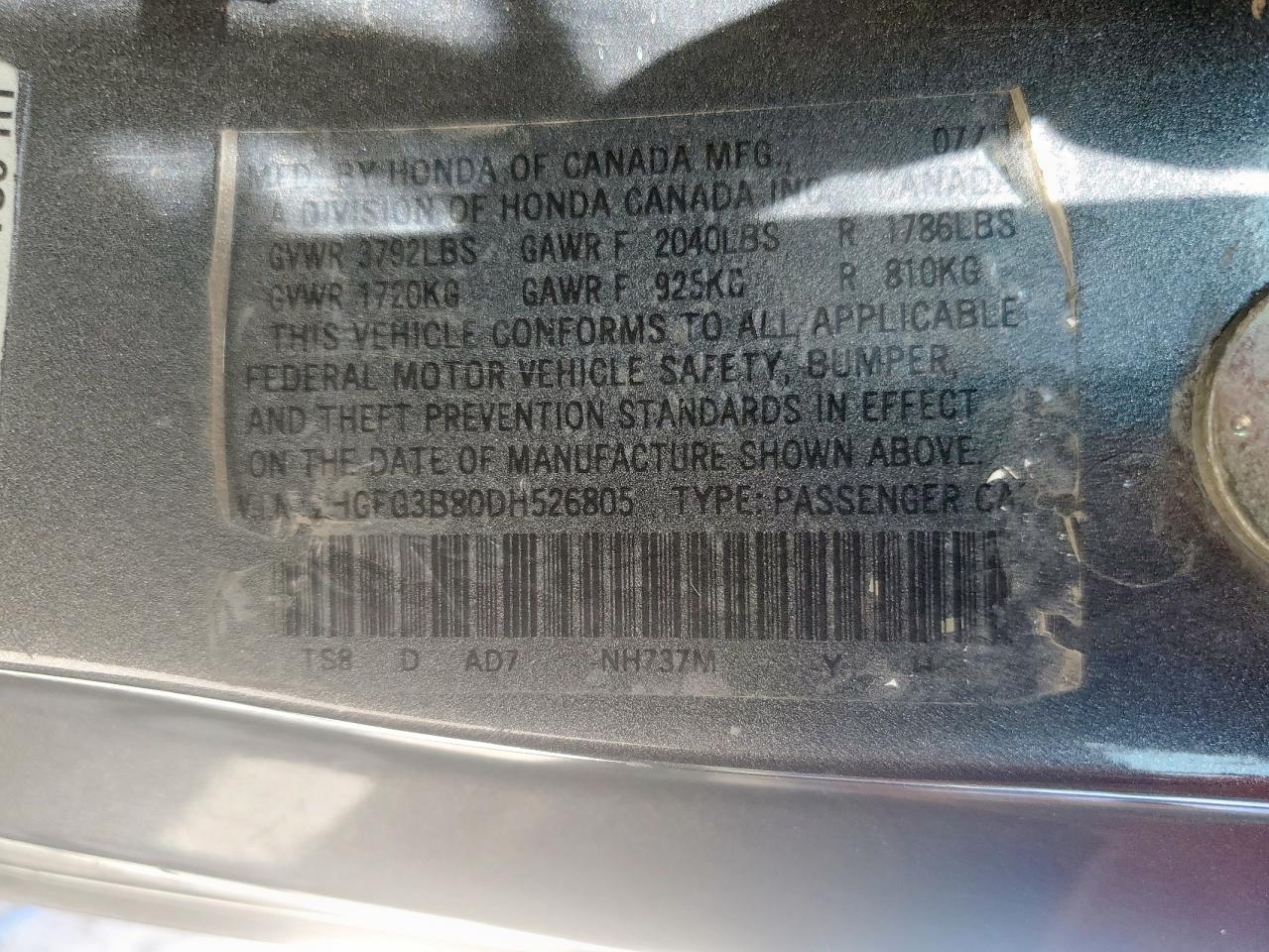 2013 Honda Civic Ex VIN: 2HGFG3B80DH526805 Lot: 65413155