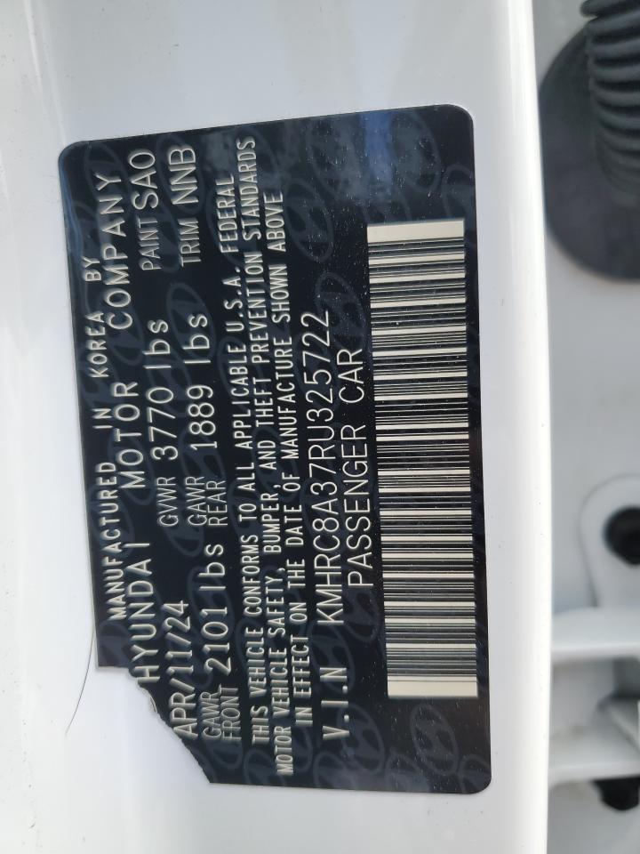 2024 Hyundai Venue Sel VIN: KMHRC8A37RU325722 Lot: 63256585