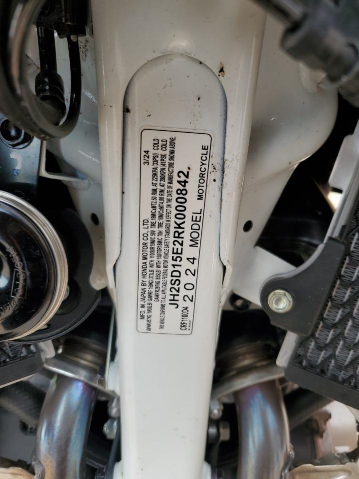 2024 Honda Crf1100 D4 VIN: JH2SD15E2RK000842 Lot: 64840335
