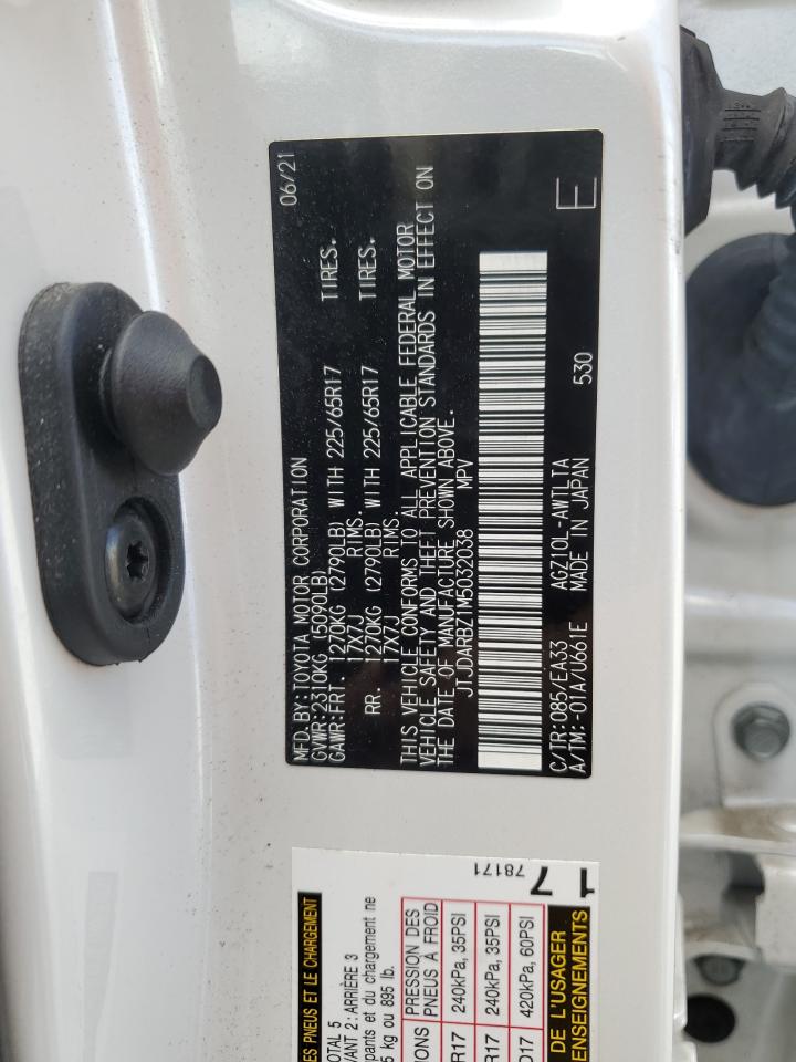 2021 Lexus Nx 300 Base VIN: JTJDARBZ1M5032038 Lot: 66120185